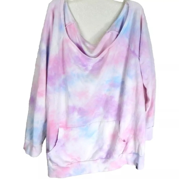 Torrid Active Everyday Fleece Tie Dye Sweatshirt - Picture 1 of 4
